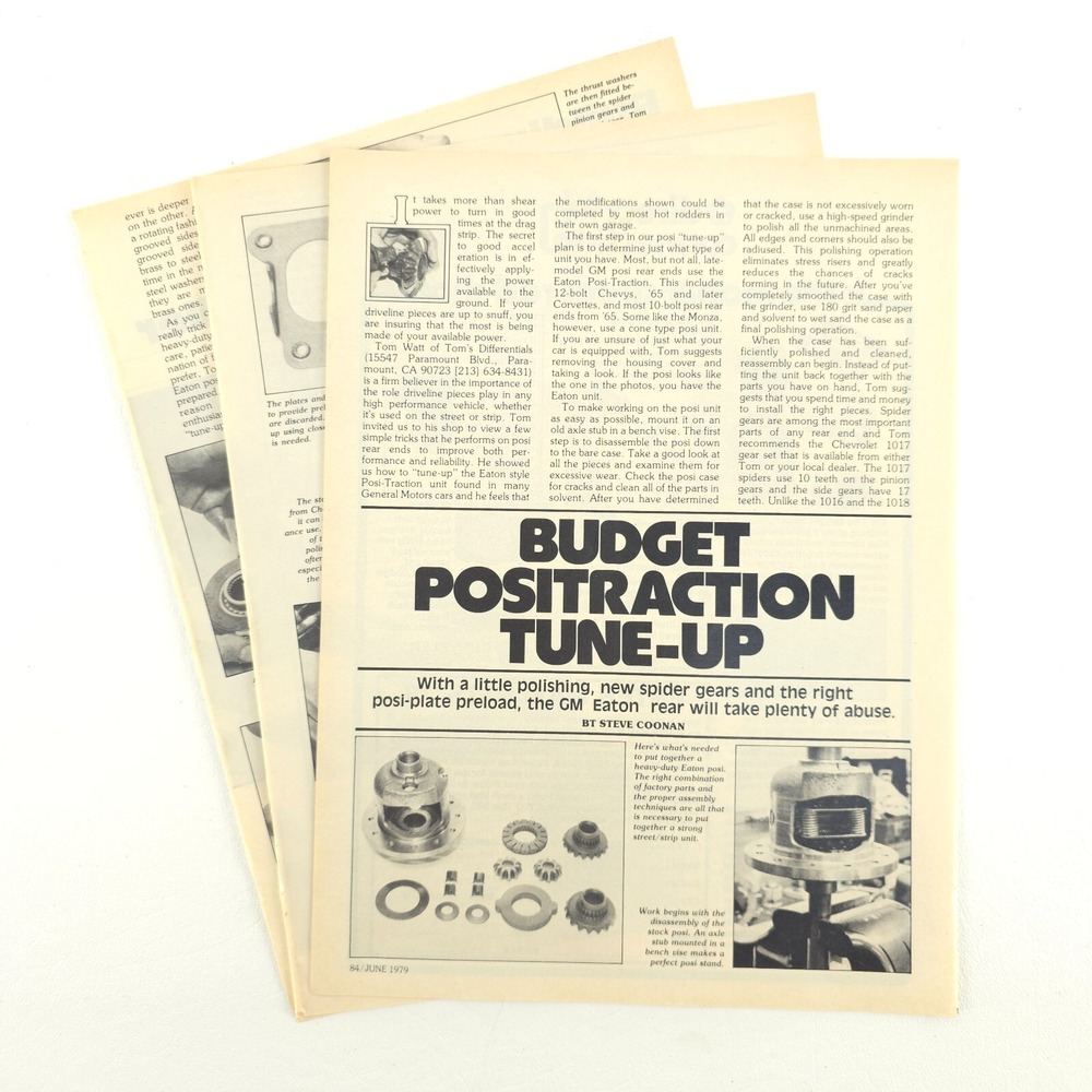 GM Eaton Rear Positraction Tune-Up 3 Pg How To Article 1979 Popular Hot Rodding
